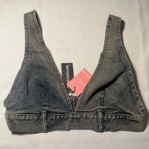 PrettyLittleThing Denim Crop Top